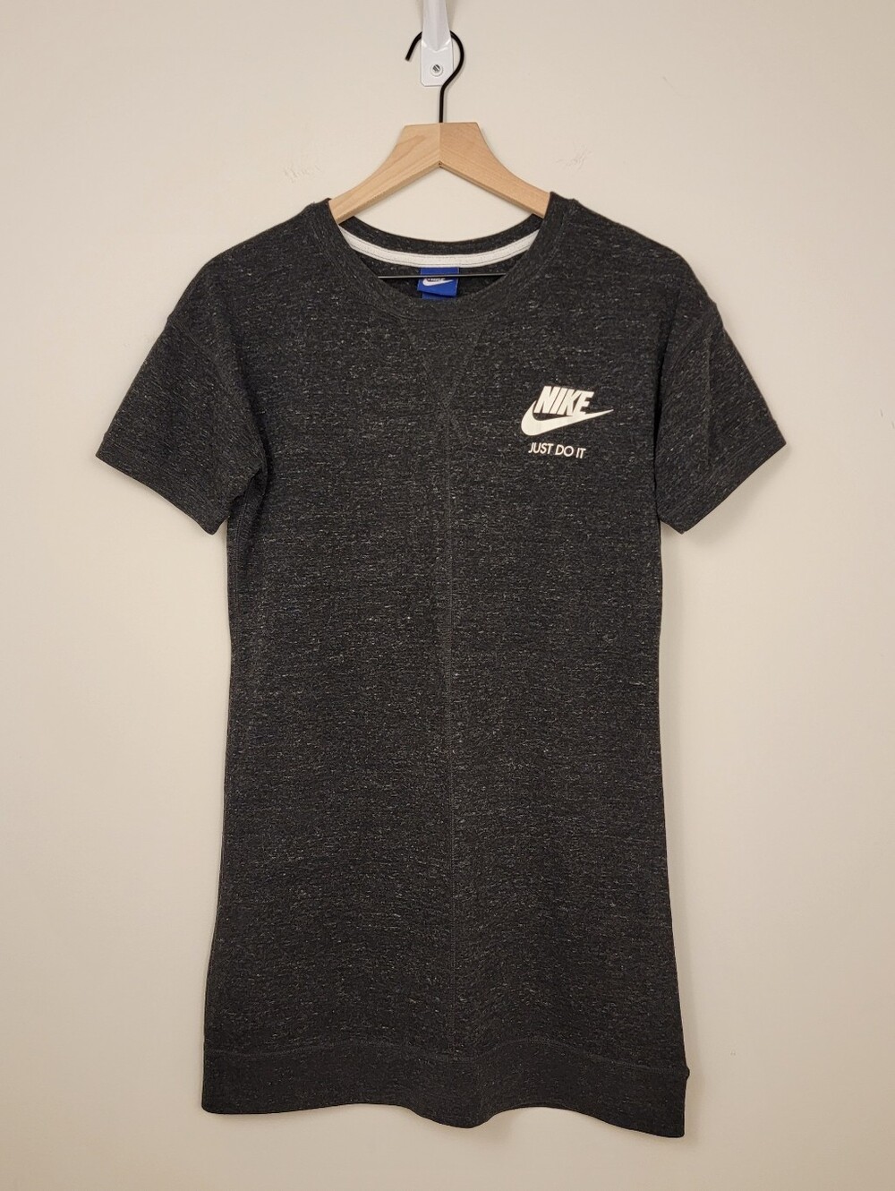 Nike Just Do It T-Shirt Dress Women's Size S Charcoal Heather Gray